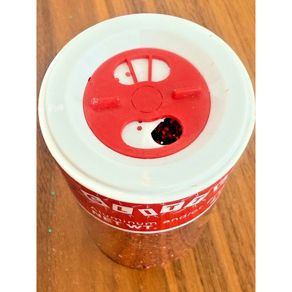 Vintage Glitterex Corp. Cranford, NJ Full 4 oz Jars Green & Red Glitter - Set 2 - Picture 10 of 12